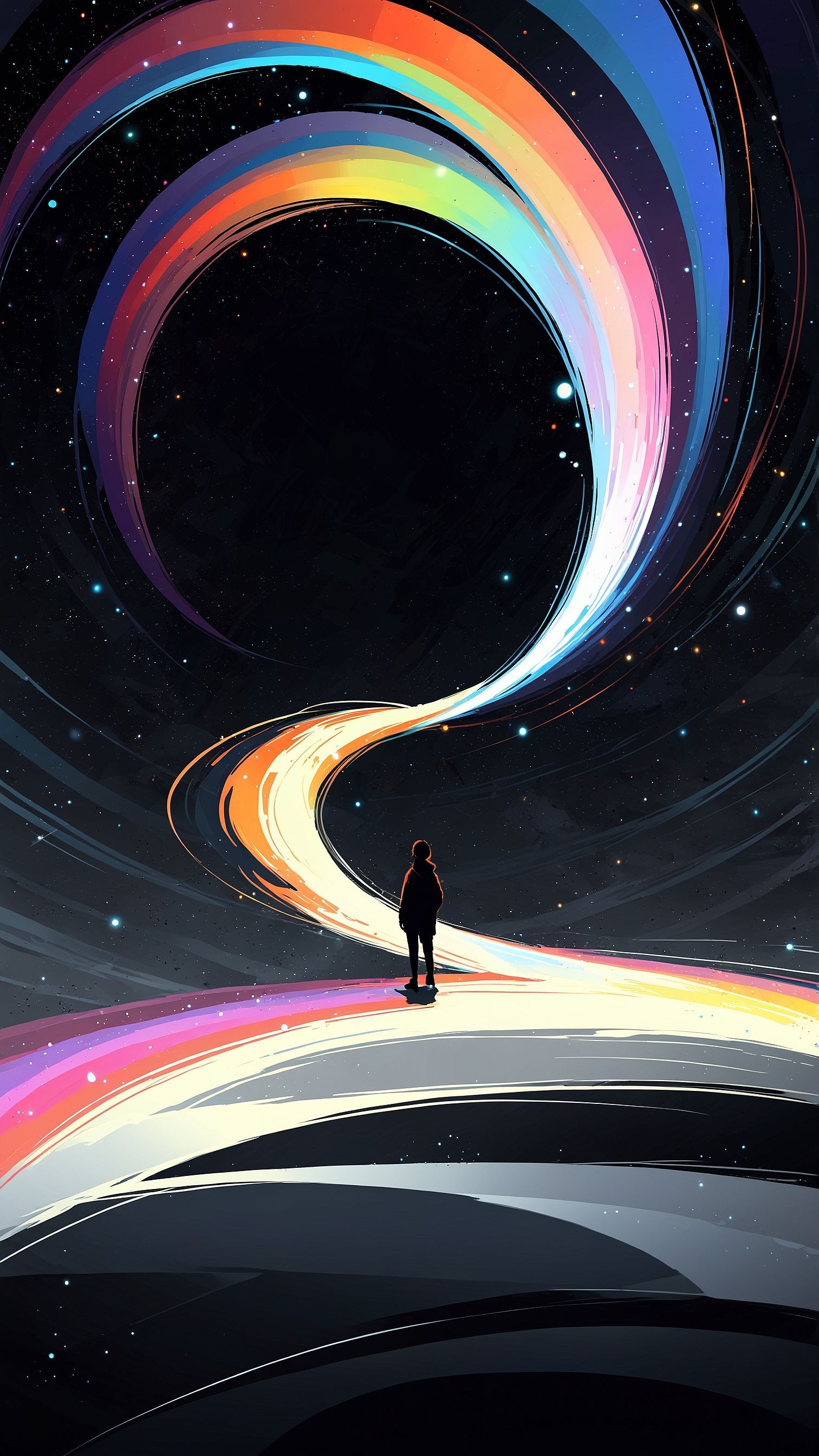 Cosmic vortex with figure